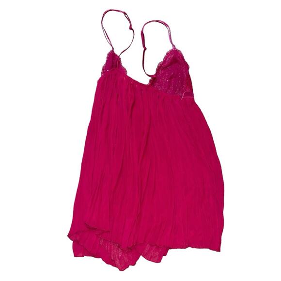 Victoria’s Secret Pleated Embellished Babydoll Set Claret Red Size Large - Picture 2 of 6